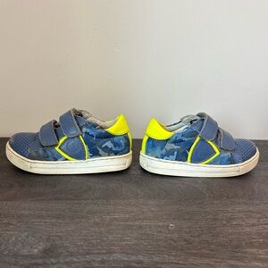 Naturino Falcotto Toddler Boys Size 21/5.5 Blue Camo Leather/Nylon Sneakers
